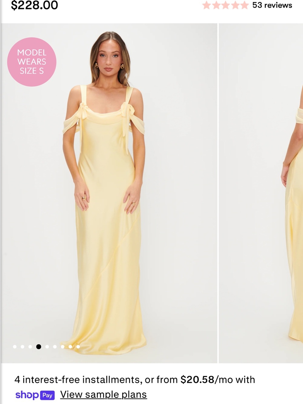Show Me Your MuMu Bella Maxi Dress - Pale Yellow - Picture 4 of 4